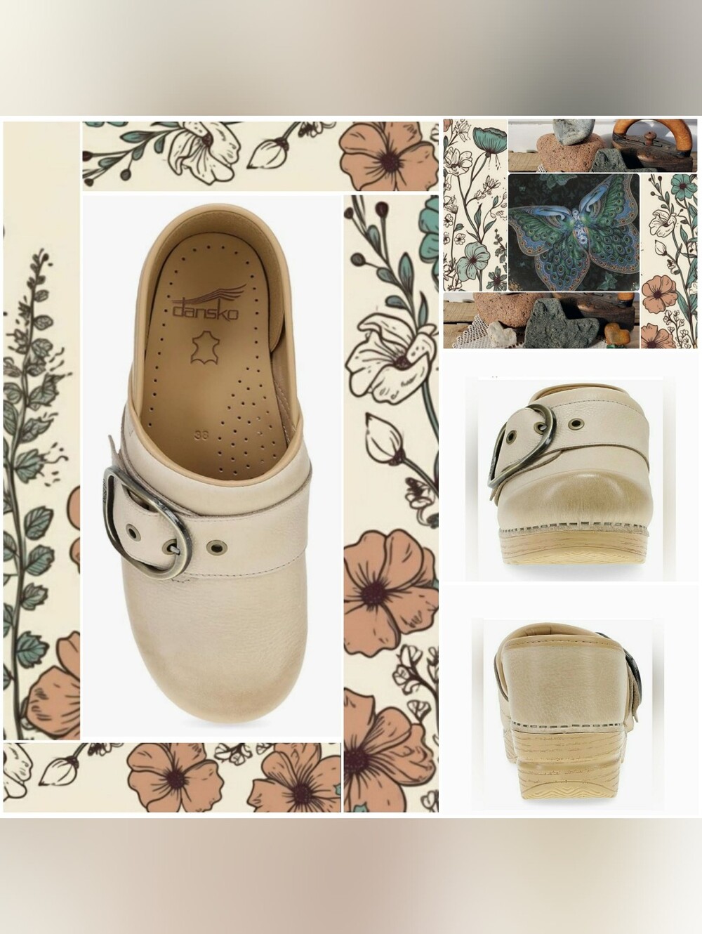 Waxy Brown Dansko Pro Pearson Honey Clogs Tumbled Buckle Boho Cottagecore Gypsy♡ - Picture 4 of 9